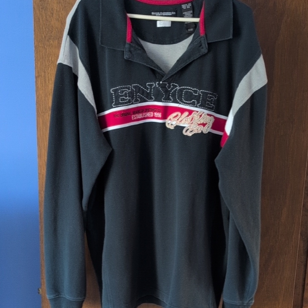 Enyce Green Shirt with Red and Gray Accents